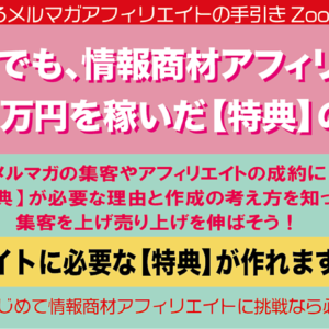 [超初心者向]実績が0でも、情報商材アフィリエイトで1ヶ月5万円を稼いだ【特典】の作り方　レビュー