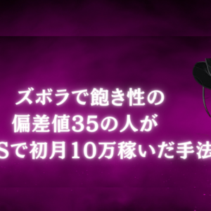 ズボラで飽き性の偏差値35の人が SNSで初月10万稼いだ手法　レビュー
