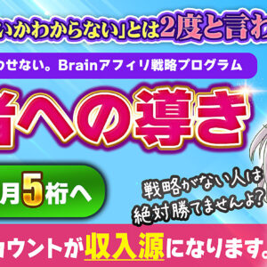 【アカウント開始時からの戦略法】 勝者への導き ０から始めるBrainアフィリ　レビュー