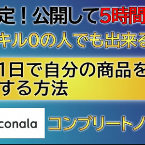 【再販決定！】販売開始から５時間で完売！スキル０の人でもできる！たった１日で自分の商品を販売し収益化する方法 ココナラ コンプリートノウハウ　レビュー