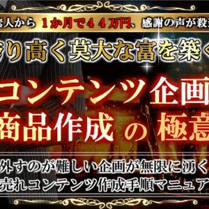 誇り高く稼ぐコンテンツ企画・商品作成の極意　レビュー