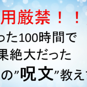 【悪用厳禁!!】たった100時間で効果絶大だった５つの本物の”呪文”教えます　レビュー