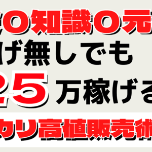 【1ヵ月25万】メルカリ未経験者でも値下げせずに稼げる「メルカリ高値販売術」　レビュー