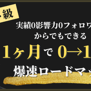 実績？影響力？そんなのいらない フォロワー0からでもできる 最短1ヶ月で0→1突破ロードマップ　レビュー