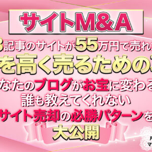 【サイトM&A】ブログを高く売るための攻略法　レビュー